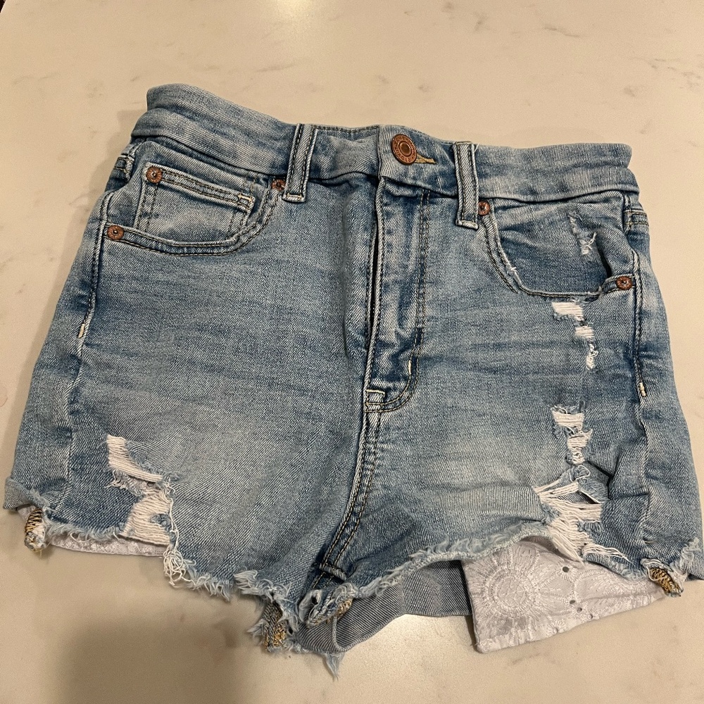 american eagle curvy size 2 super soft denim short